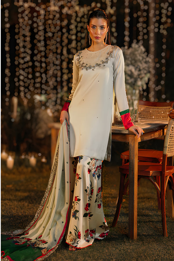 Lulusar Silk Embroidered Unstitched 3 Pieces Suit Ruas