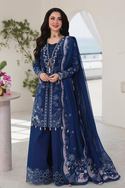 Qalamkar Luxury Lawn Embroidered 3 Pc Unstitched Collection SA-16 ESMA