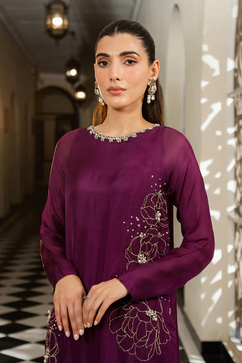 Lulusar Luxury Raw Silk Embroidered 3 Piece Unstitched - Junha Long Zainabjees Lulusar Luxury Raw Silk Embroidered 3 Piece Unstitched - Junha Long Zainabjees