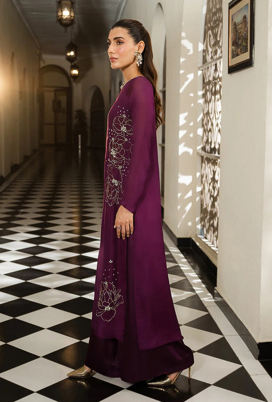 Lulusar Luxury Raw Silk Embroidered 3 Piece Unstitched - Junha Long