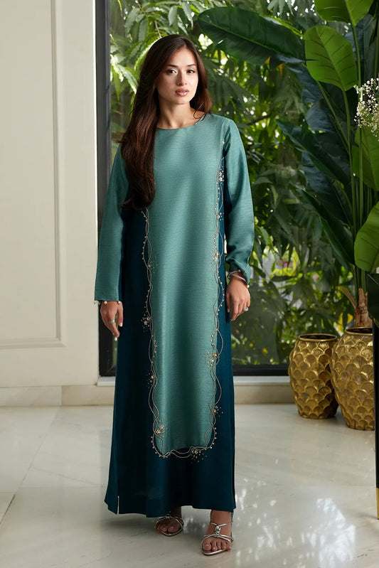 Lulusar Orelia Long Luxury Raw Silk Embroidered 3Pc Unstitched PA-129