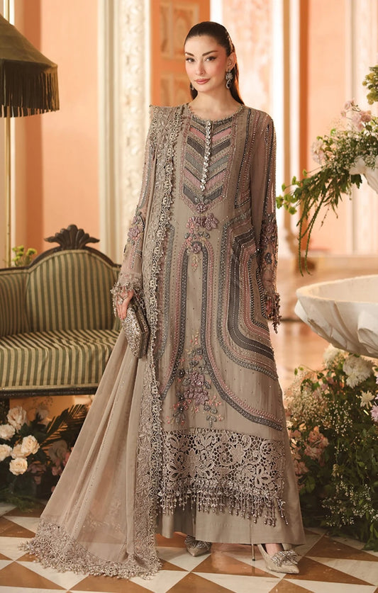 Maria.B Royale Tea Affair-D01 Luxury Embroidered Pure Chifon Unstitched 3Pc Suit PA-187
