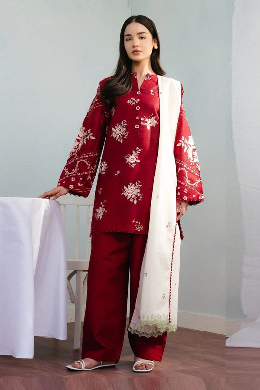 Norah Luxury Embroidered Lawn Unstitched 3Pc Suit-10A