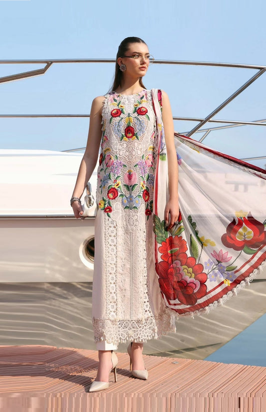 Maria B Luxury Embroidered Lawn 3PC Unstitched Suit 10A