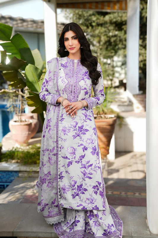 Aneela's Collection Luxury Lawn Embroidered 3 Piece Unstitched Swiss