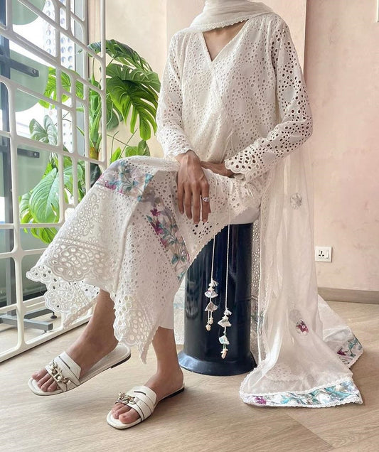 Zainabjees Luxury Lawn Chikankari Embroidered Unstitched 3 Piece