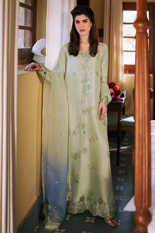 Zona Shaham Luxury Embroidered Raw Silk 3Pc Unstitched Suit PA - 103