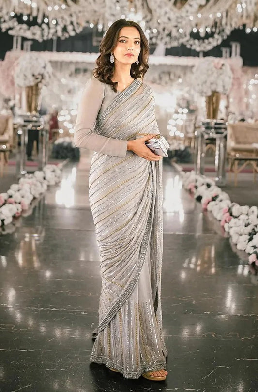 Poshkari Luxury Chiffon Embroidered Unstitched 3 Piece - Sukun