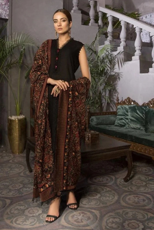 Bareeze Luxury Karandi Shawl - Fully Embroidered