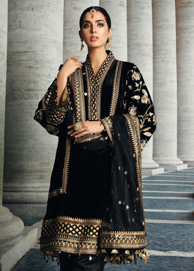 Velour De Luxe by Anaya Embroidered Velvet Unstitched 3 Piece Suit AKC20VL 04 CELIA - Winter Collection