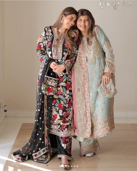 Haseen’s Mehnaaz Black Luxury Lawn Collection 3 Pc Unstitched 9B