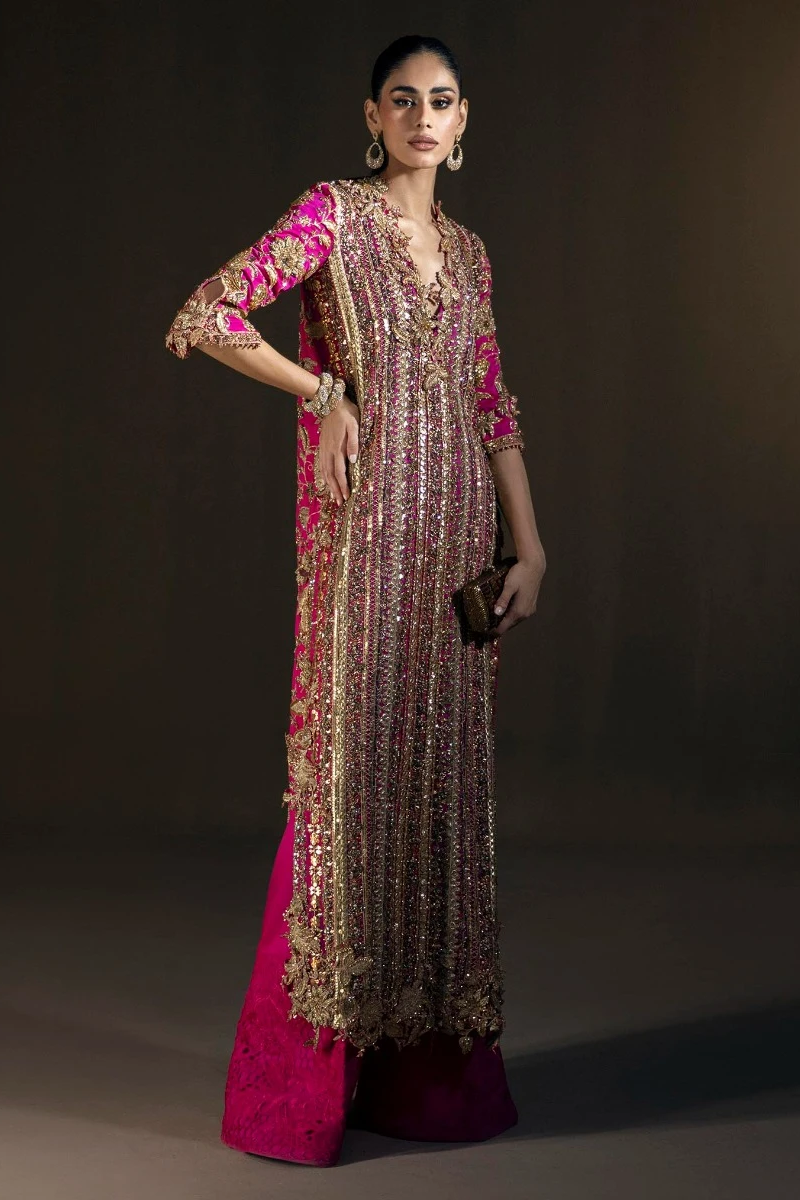 Sana Safinaz Wedding Couture Luxury Hand Made Raw Silk Collection B-38 –  Zainabjees