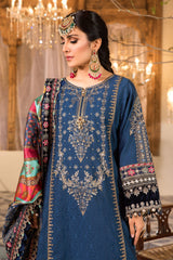 Maria.B Midnight Blue BD-2407 Heritage Luxury Chiffon Collection Unstitched