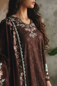 Mahmair Luxury Embroidered Lawn 3Pc Unstitched Suit K-02