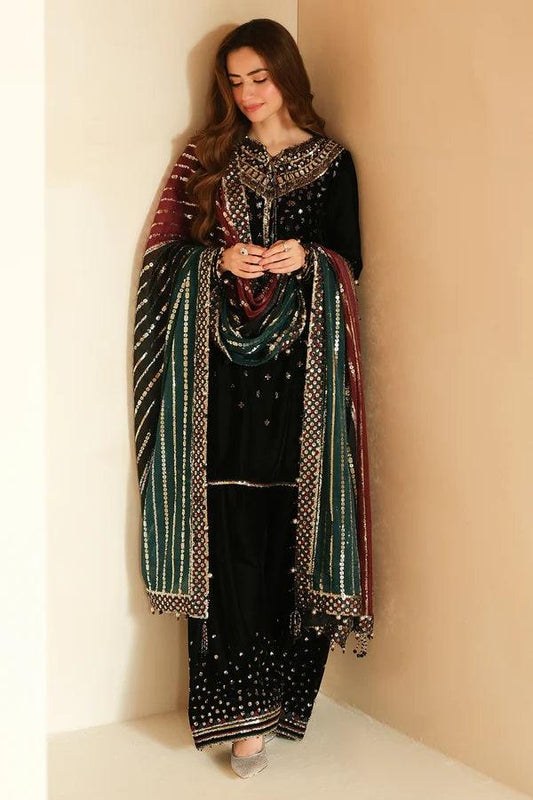Jazmine Velvet Embroidered Collection 3 Pc Unstitched Formal VF-2037