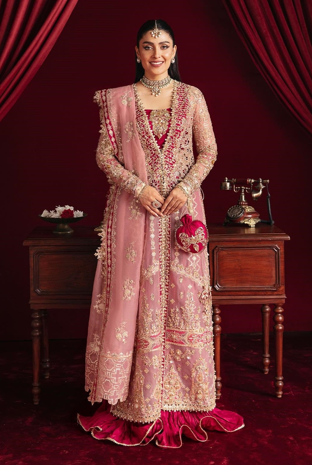 Heer Ranjha By Qalamkar Embroidered Organza Suits Unstitched 3 Piece QLM23HR Arisha - Luxury Formal Collection