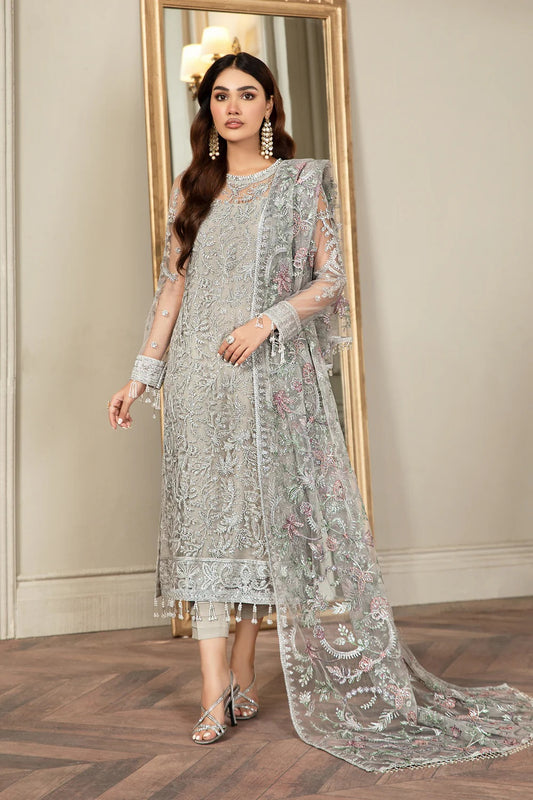 Zarif Grace - Luxury Net Embroidered Unstitched 3 Piece