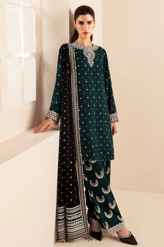 Jazmin Premium Embroidered 3 Pc Unstitched Raw Silk UR-7035