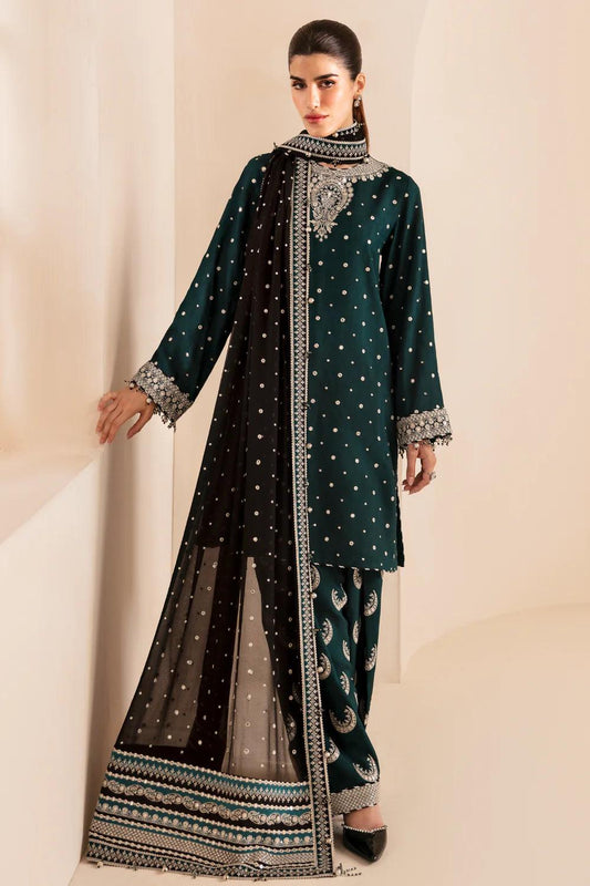 Jazmin Premium Embroidered 3 Pc Unstitched Raw Silk UR-7035