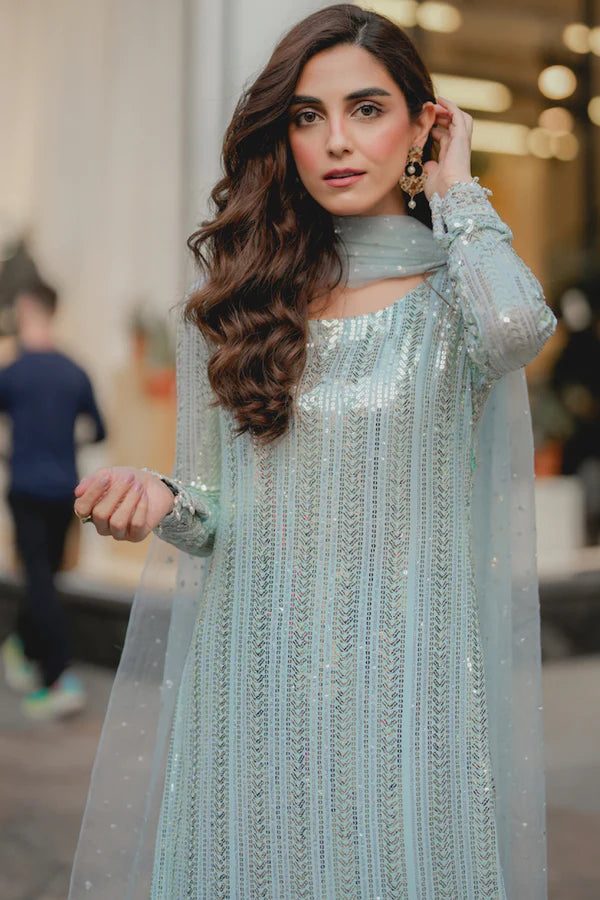 Maya Ali Chiffon Embroidered Formal Collection 3 Pieces Unstitched