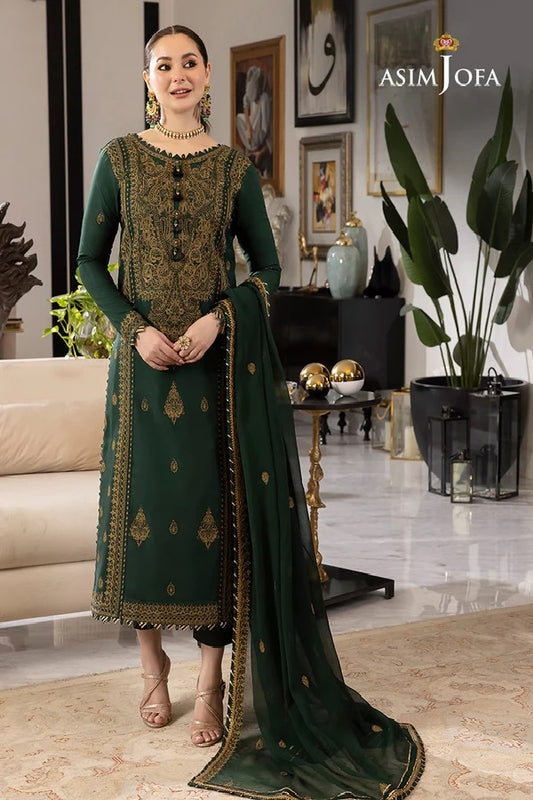 Asim Jofa Luxury Chiffon Embroidered Unstitched Suit AJRN-18