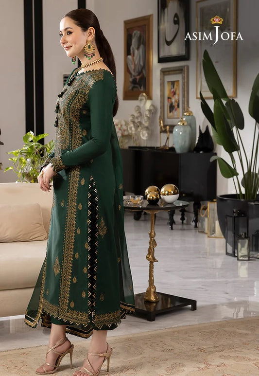 Asim Jofa Luxury Chiffon Embroidered Unstitched Suit AJRN-18