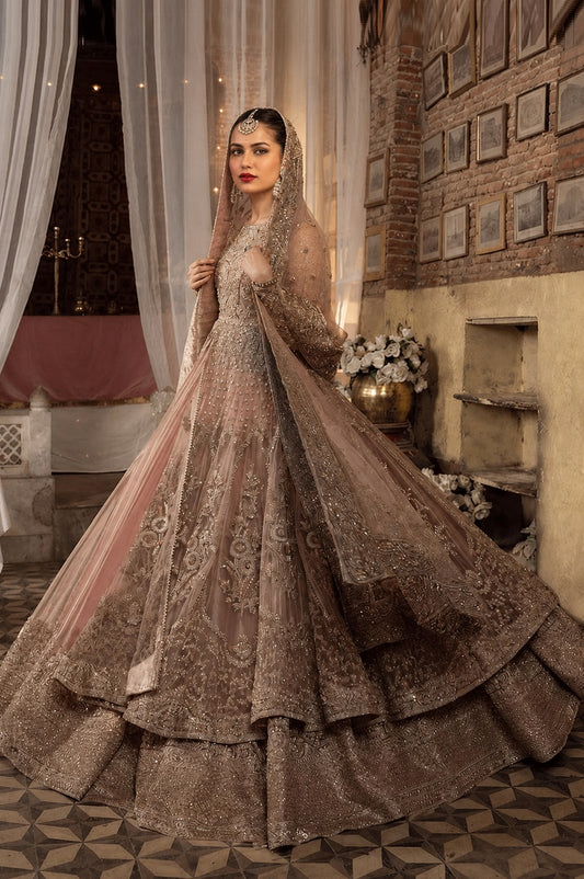 Pehnawa Luxury Net Embroidered 3Pc Unstitched Suit - Mahra
