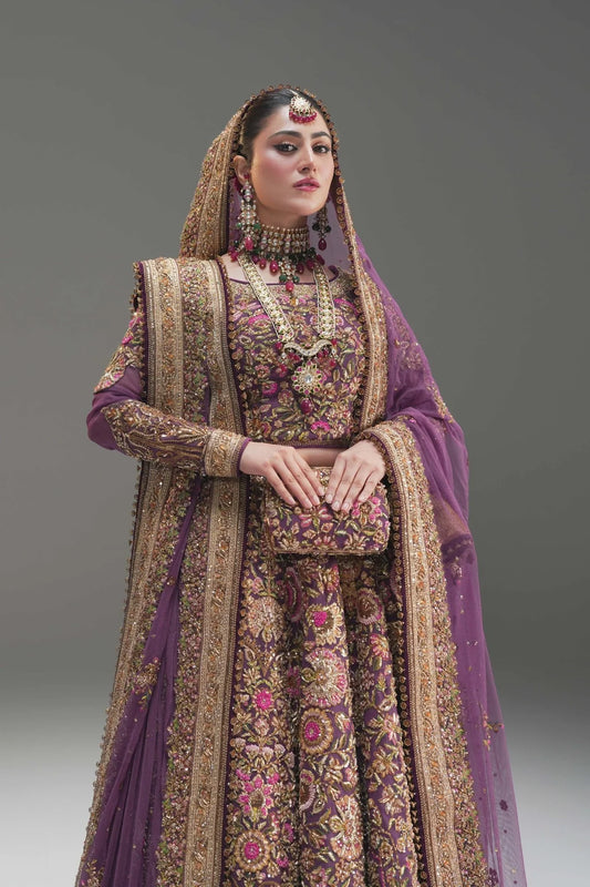 Fahad Hussain Wedding Festive Luxury Net Embroidered Hand Made Collection MIRABAIL-02