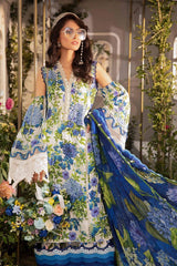 Maria.B Lawn Embroidered Unstitched 3 Pieces MPrints MPT-2102-B