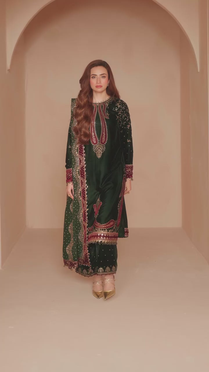 Jazmine Luxury Embroidered Micro Velvet 9000 Formal Unstitched VF-2034