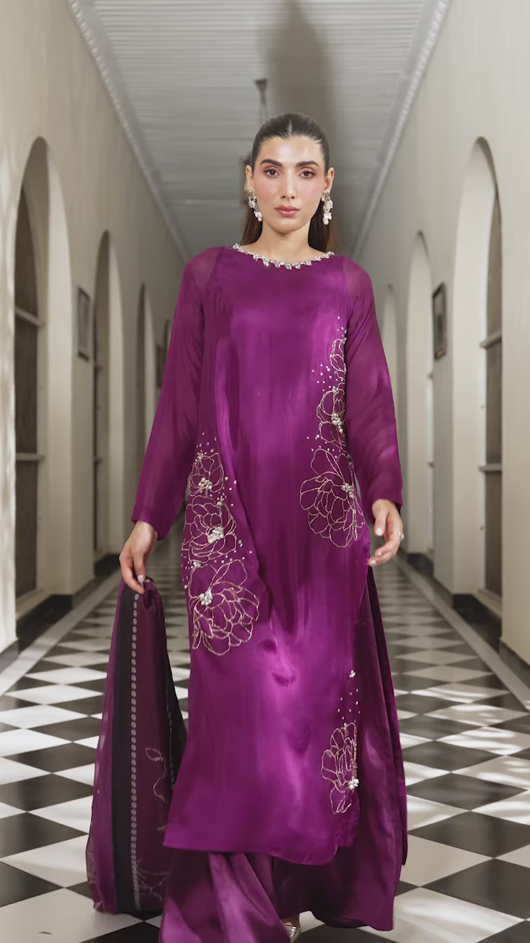 Lulusar Luxury Raw Silk Embroidered 3 Piece Unstitched - Junha Long