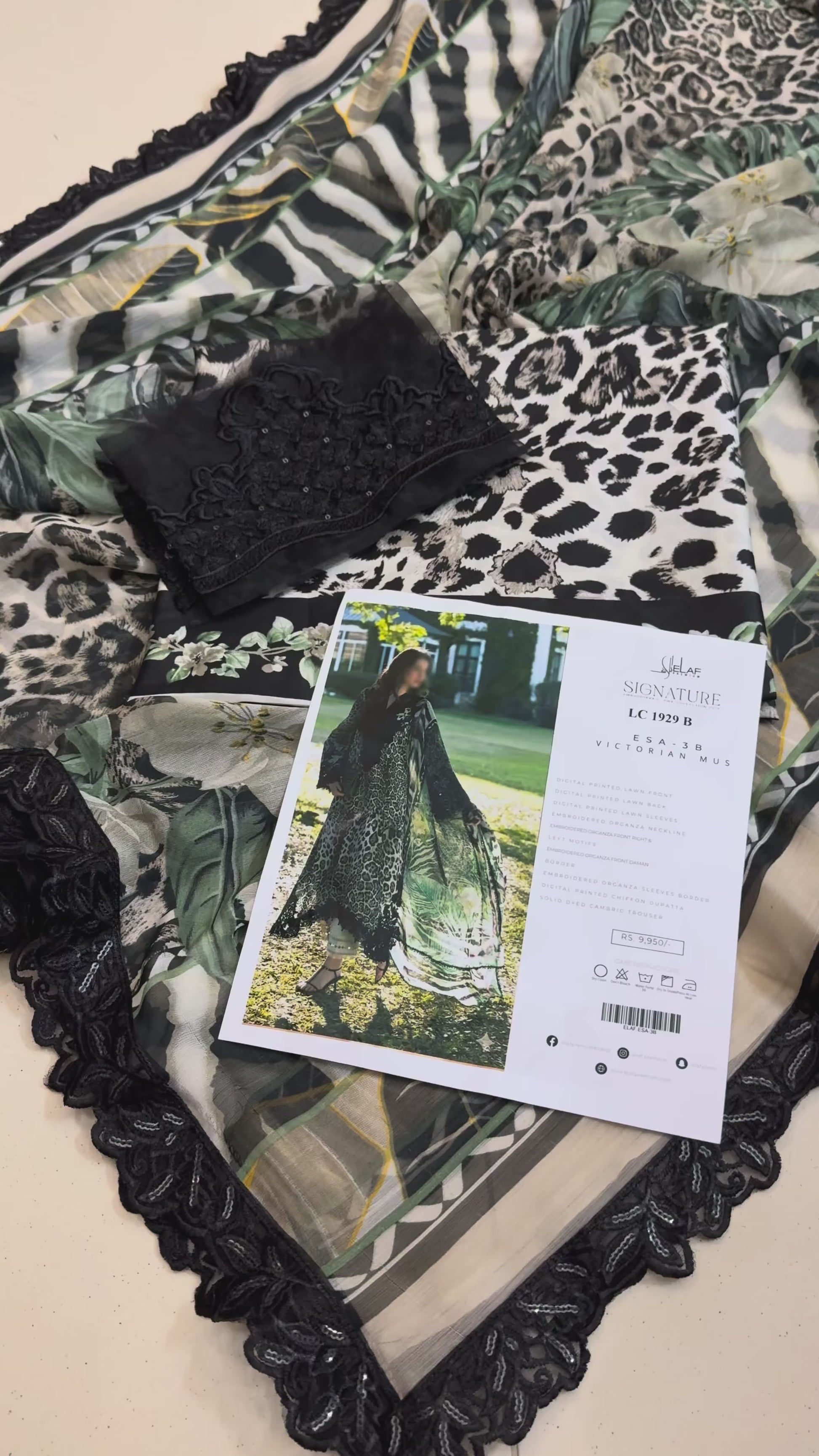 Elaf - Luxury Lawn Embroidered 3 Piece Unstitched - ESA-3A