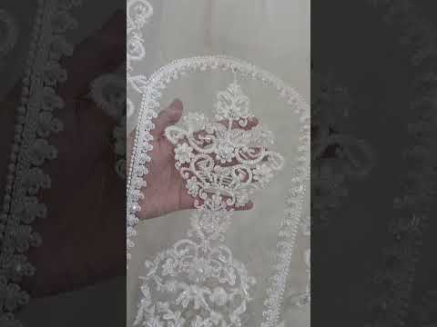 Mushq White Luxury Net Embroidered 3Pc Unstitched Suit PA-274