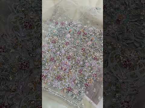 Hussain Rehar Luxury Net Embroidered 3 Pc Unstitched Suit - Sawara