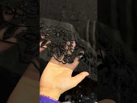 Azure Luxury Chiffon Embroidered 3Pc Unstitched Suit - Black Pearl - PA - 107