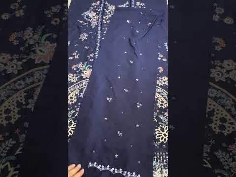 Hussain Rehar Luxury Lawn Embroidered Unstitched Suit 03- Amalfi