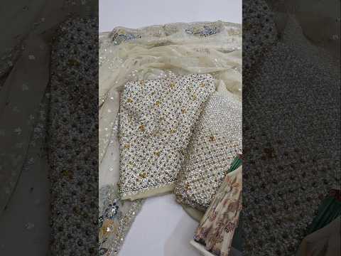 Hussain Rehar Luxury Raw Silk Embroidered 3Pc Unstitched Suit Raks