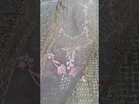 Crimson JHALAK Luxury Organza Embroidered 3Pc Unstitched Suit PA-150