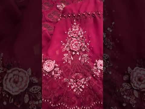 Maria.B Luxury Chiffon Embroidered Collection MCS-26-108-Burgundy