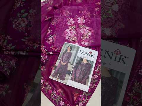 Iznik Luxury Printed & Embroidered 3 Pc Unstitched Lawn Suit UE-538 Magenta