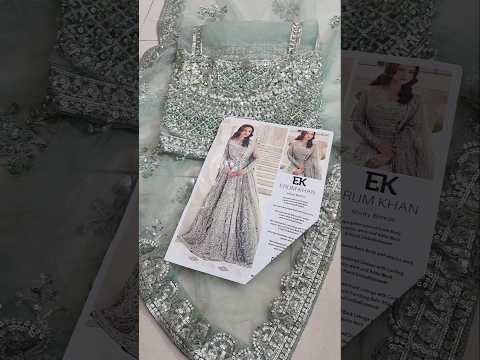 Erum Khan Luxury Net Embroidered 3Pc Unstitched Suit-Minty Breeze