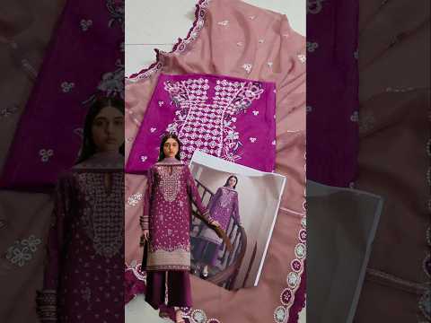 Afrozeh Luxury Lawn Embroidered 3PC Unstitched Suit-Lilac