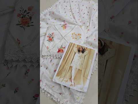 Farida Hassan - Luxury Lawn Embroidered Unstitched 3 Piece - Vanilla