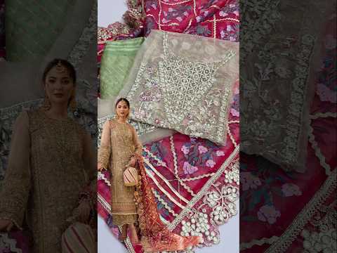 Crimson Artisanal Anecdotes Luxury Organza Embroidered 3Pc Unstitched Suit PA-192