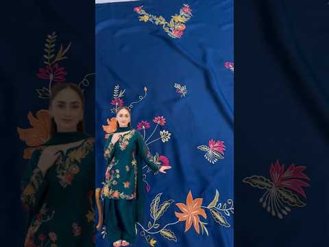 Poshkari Zimml Luxury Dhanak Lawn Embroidered 2Pc Unstitched Suit PA-199