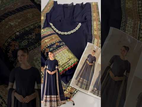 Baroque 1209 Luxury Chiffon Embroidered 3Pc Unstitched Suit PA-166