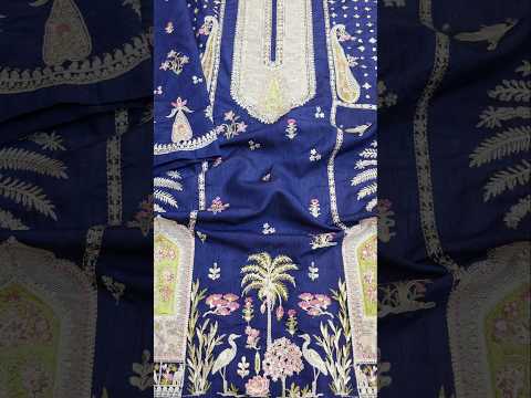 Poshkari Luxury Raw Silk Embroidered 3Pc Unstitched Suit PA 0043