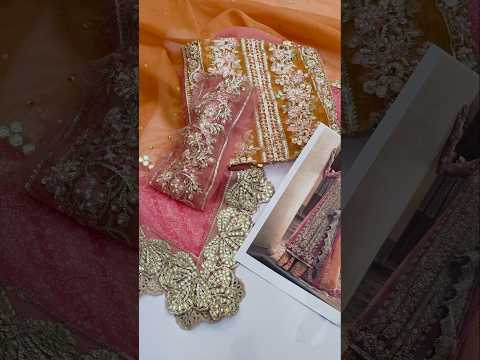 Crimson Luxury Organza Embroidered 3Pc Unstitched Suit Mehndi Galore
