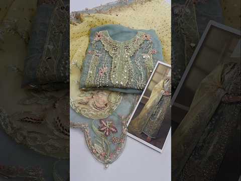 Crimson Luxury Organza Embroidered 3Pc Unstitched Suit JHALAK
