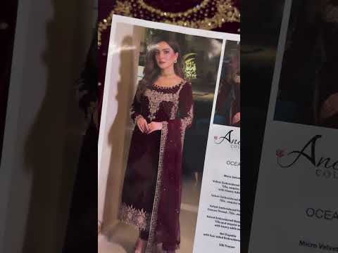 Poshkari Maroon Majesty Luxury Velvet Embroidered Collection (aneelas ) Unstitched / Stitched Suit PA-215